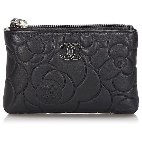 porte monnaie chanel noir|Portefeuille Chanel pour femme .